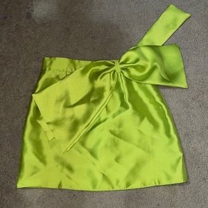 Like Green Bow Detail Skirt